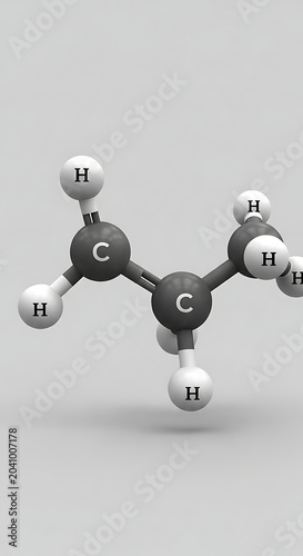 Gray Molecular Model Floating on Minimal Studio Background
