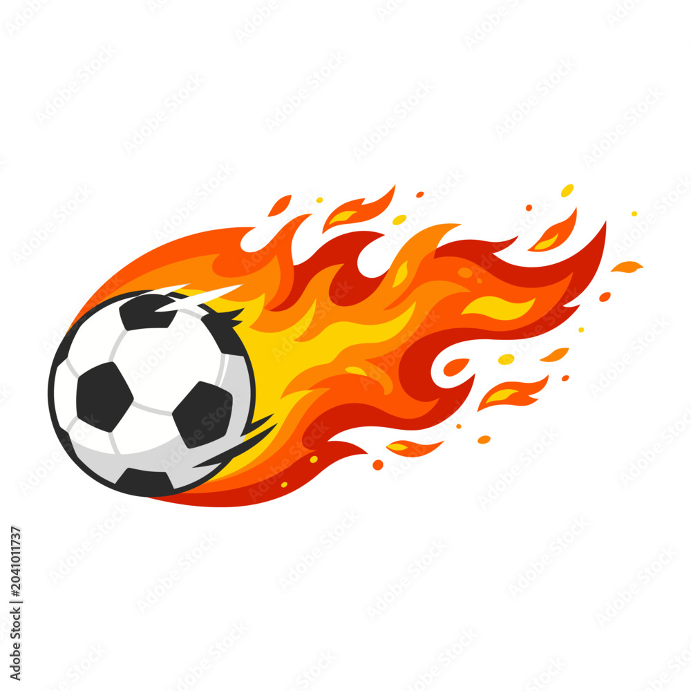 Fototapeta premium Soccer Fire Logo Template Design Vector, Emblem, Design Concept, Creative Symbol, Icon