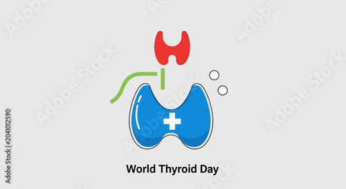 Obraz na płótnie Minimalist illustration for World Thyroid Day with thyroid and pituitary gland i