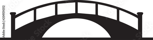 Foto Black Arch Bridge Silhouette Vector Icon Minimalist Structure Design