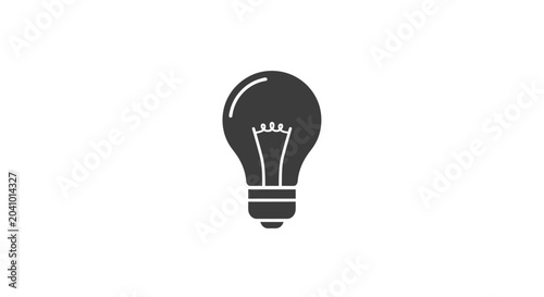 Tableau sur toile Black Light Bulb Icon Symbol.