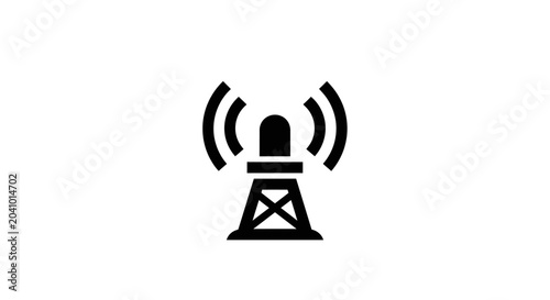 Bild auf Leinwand Black Radio Tower Signal Icon.