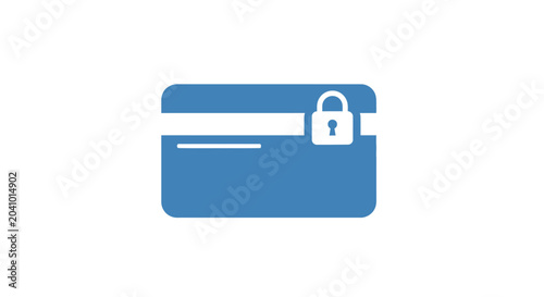 Schilderij op canvas Credit Card with Lock Security Protection.