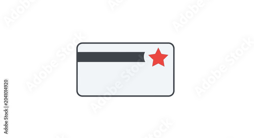 Schilderij op canvas Credit card with red star symbol.