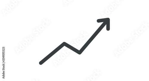 Black upward trending arrow symbol.