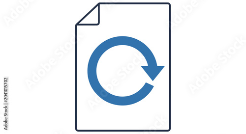 Foto Blue document refresh recycle icon.