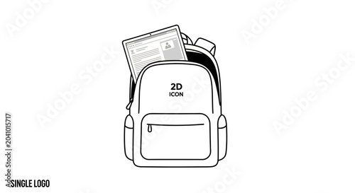 Detailed illustration of a school backpack.