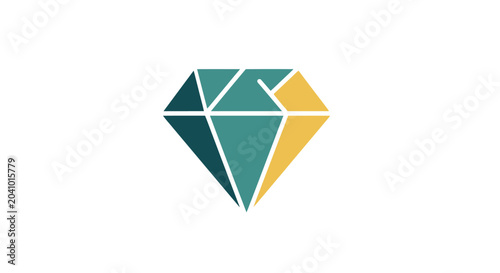 Diamond Gemstone Geometric Shape Icon.