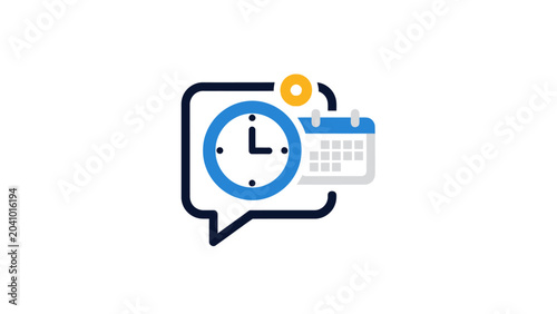 Tableau sur toile Digital clock calendar icon set.