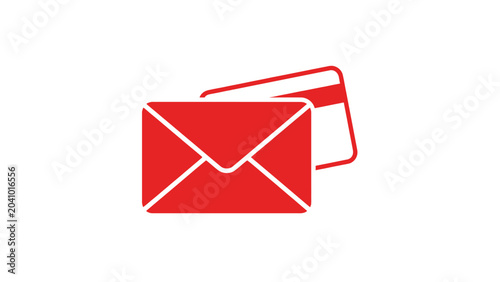 Konstfotografi Red Envelope and Letter Symbol.