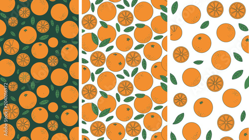Tableau sur toile three orange patterns on different backgrounds pattern background fruit citrus s