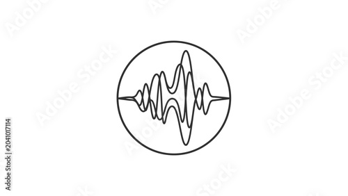 Valokuva Sound wave pattern in circle frame.