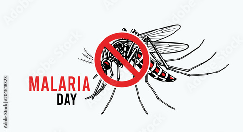 Tableau sur toile Stop mosquito and malaria day.