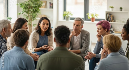 Diverse group in discussion.