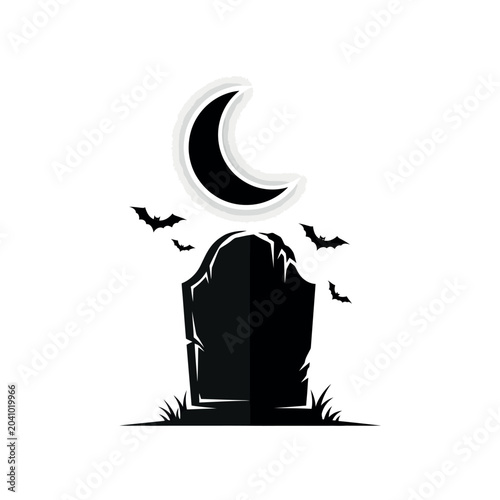 Photos Black silhouette of a tombstone.