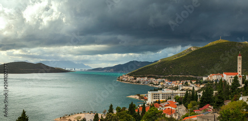 Fotografía View of Neum Bay from the city of Neum in Bosnia and Herzegovina