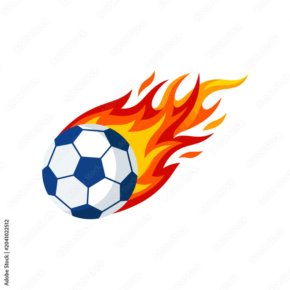 Fototapeta premium Soccer Fire Logo Template Design Vector, Emblem, Design Concept, Creative Symbol, Icon