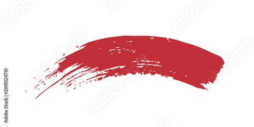 Red Brush strokes isolated on white background. Brush strokes grunge background. Vector brush stroke texture. Red ink, paint splatter.