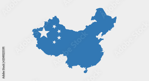 Foto An isolated 3d illustration vector map of China and Japan showing the country bo