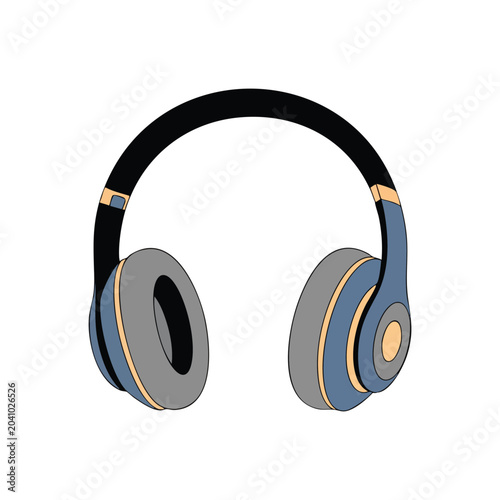 Wireless over ear headphones on white background.