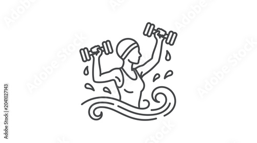 Photos Dynamic aqua aerobics workout for health and fitness