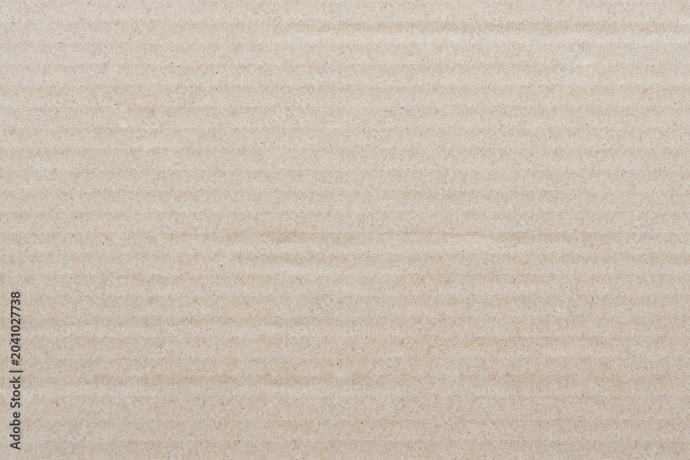 Fototapeta premium Minimal beige corrugated paperboard with subtle line pattern. Neutral recycled carton surface. kraft sheet