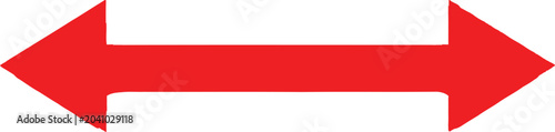 Bright red double ended arrow pointing in opposite directions