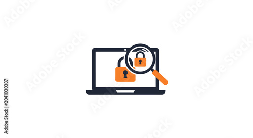 Laptop with lock and key icon.