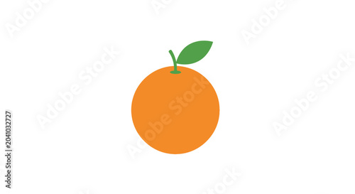 Fresh Orange Fruit with Green Leaf.