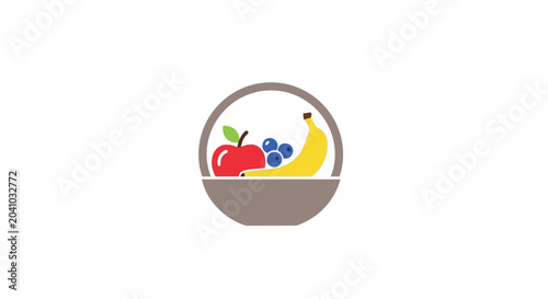 Fruit in a Bowl Illustration.