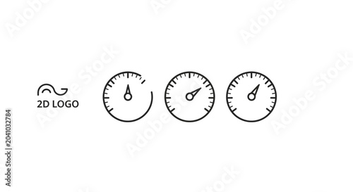 Fuel Gauges Showing Different Fuel Levels.