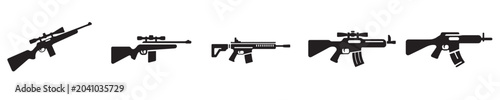 air rifle vector with silhouette style