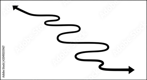 Fotografía Winding Arrow Path Illustrating a Complex Journey.