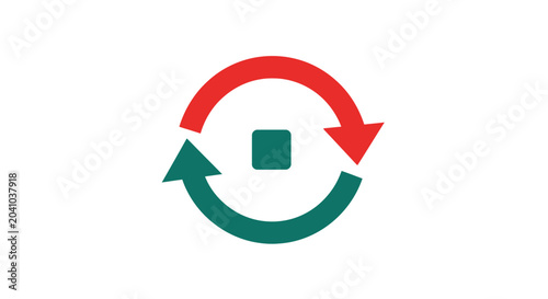 Tableau sur toile Green and red swap arrows symbol.