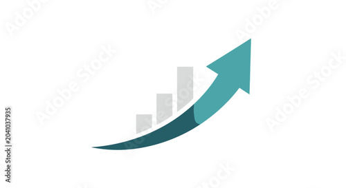 Bild auf Leinwand Green Arrow Graph Growth Chart.