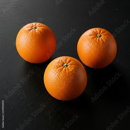 Fresh Orange Citrus Fruit Arranged on Dark Textured Surface