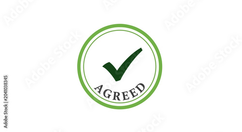 Tableau sur toile Green checkmark agreed confirmation symbol.