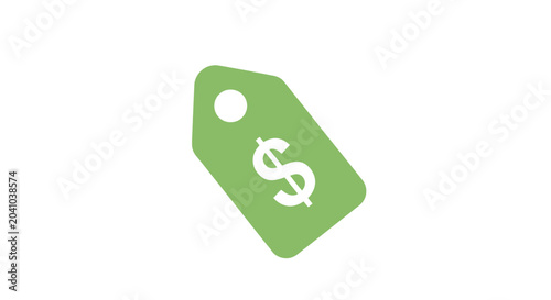 Green dollar sign price label tag.