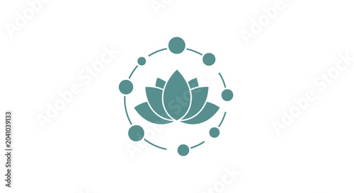 Green lotus flower logo design.