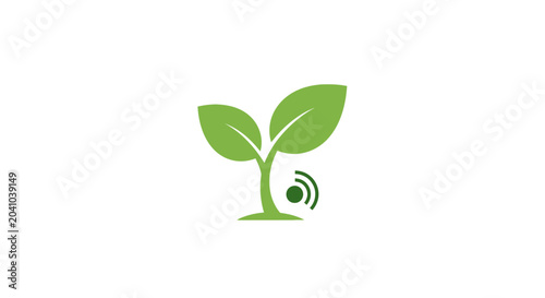 Green plant with wireless symbol nearby.