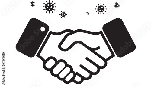 Photos Hands Shaking with Gloves and Masks in the Background Featuring Handshake, Prote