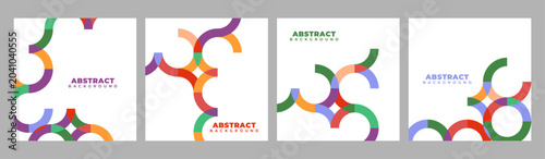 Foto Abstract backgrounds with intersecting colorful circular lines and curves abstra