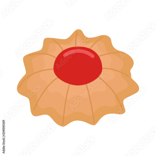 Photos Sweet jam cookie on white background