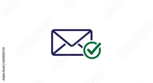 Konstfotografi Email Envelope with Green Checkmark.