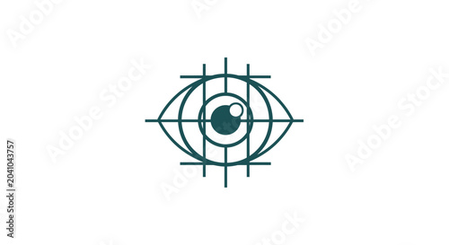 Bild auf Leinwand Eye with crosshair target symbol.