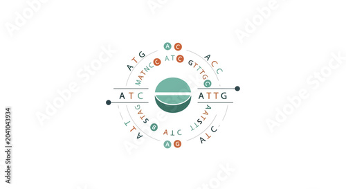 Schilderij op canvas Genetic Code DNA Sequence Diagram.