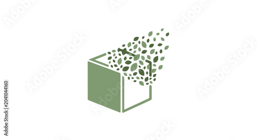 Green box with leaves coming out.