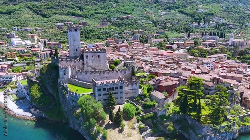View of Malcesine on the shore of Lake Garda, Italy