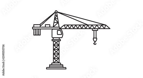 construction crane line drawing building equipment industrial