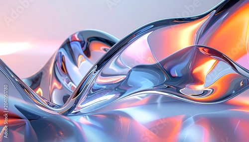 Advanced Glassy Formations Flowing In Abstract Space